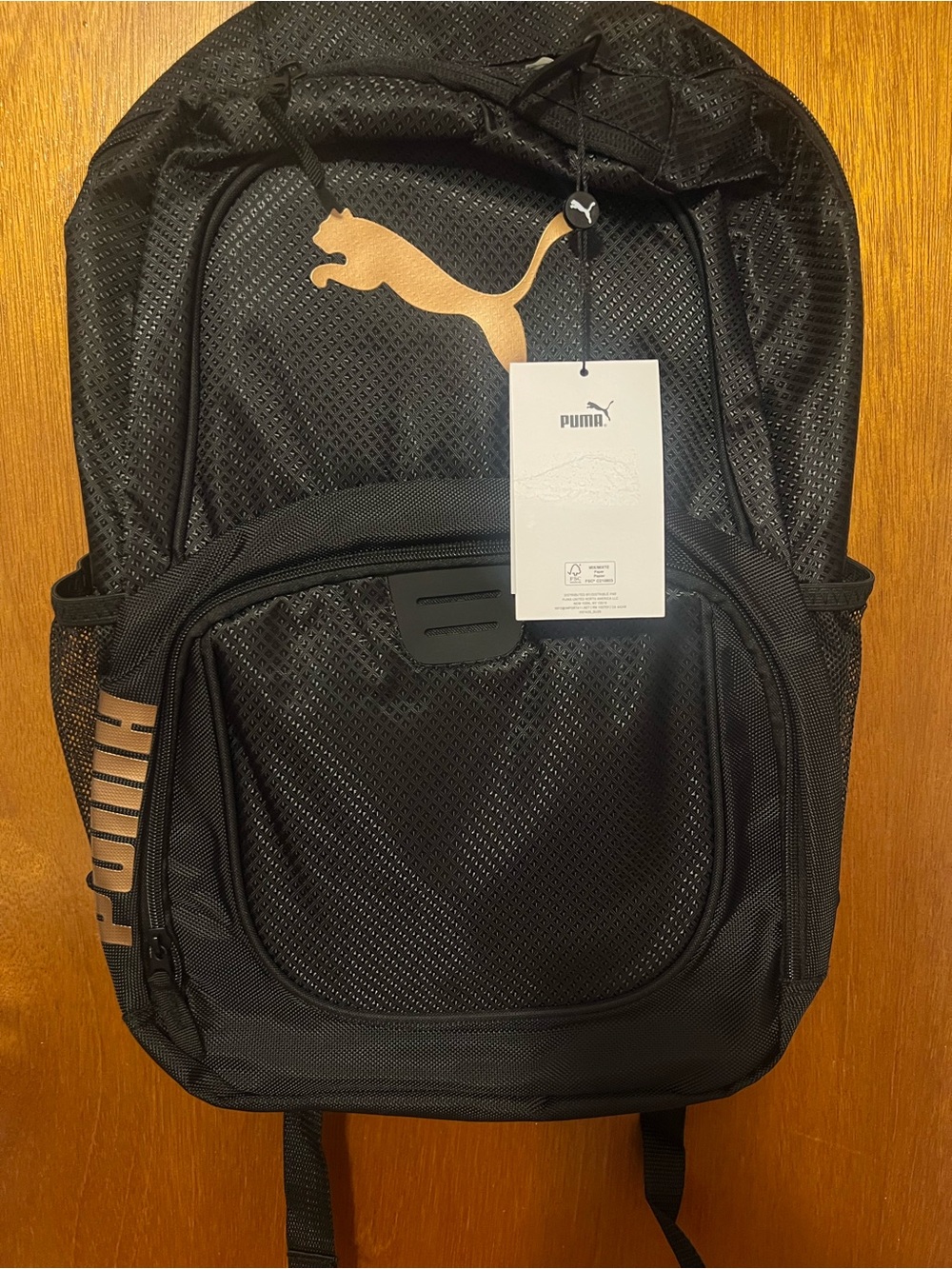 Puma Black Backpack with Copper Logo - kids bag